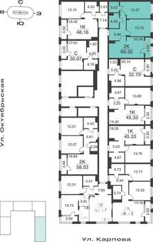2-к квартира, вторичка, 69м2, 2/9 этаж