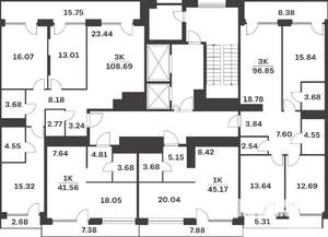1-к квартира, вторичка, 42м2, 9/10 этаж