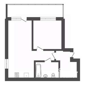 1-к квартира, вторичка, 60м2, 6/9 этаж