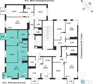 2-к квартира, вторичка, 68м2, 2/4 этаж