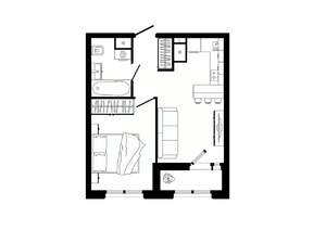 1-к квартира, строящийся дом, 38м2, 16/25 этаж