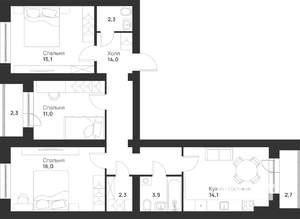 3-к квартира, вторичка, 84м2, 3/5 этаж