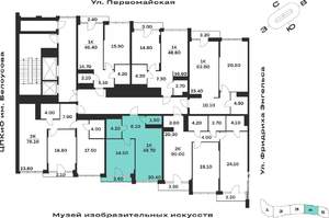 1-к квартира, вторичка, 50м2, 6/9 этаж