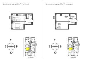 1-к квартира, вторичка, 34м2, 1/17 этаж