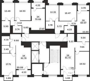 1-к квартира, вторичка, 62м2, 6/10 этаж