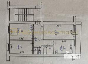 3-к квартира, вторичка, 64м2, 3/3 этаж