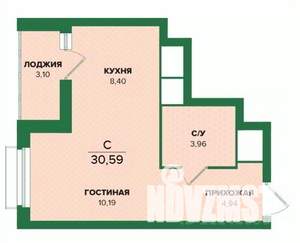 Студия квартира, строящийся дом, 31м2, 9/25 этаж