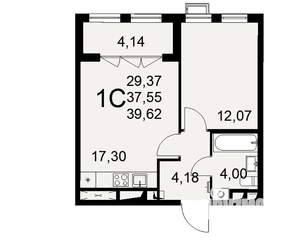 1-к квартира, вторичка, 40м2, 11/16 этаж