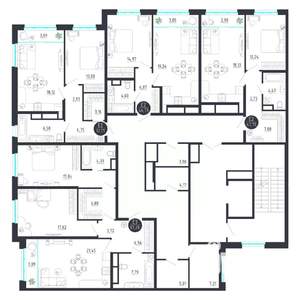 2-к квартира, строящийся дом, 87м2, 3/8 этаж