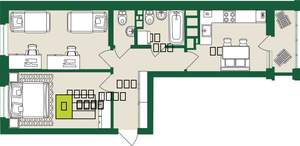 2-к квартира, строящийся дом, 58м2, 2/9 этаж