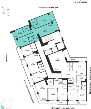 3-к квартира, вторичка, 106м2, 9/10 этаж