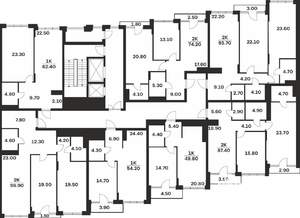 1-к квартира, вторичка, 54м2, 3/9 этаж