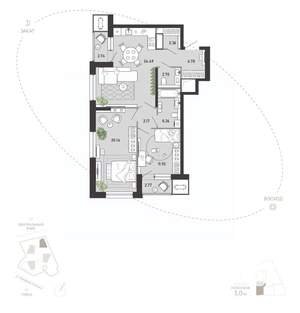 2-к квартира, вторичка, 81м2, 16/21 этаж