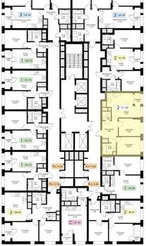 2-к квартира, вторичка, 52м2, 14/25 этаж
