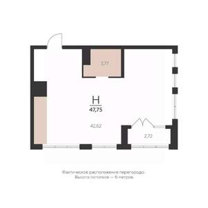 1-к квартира, строящийся дом, 48м2, 5/5 этаж