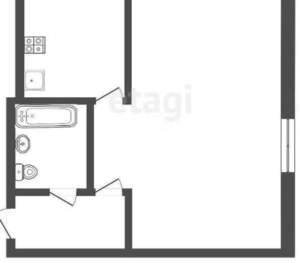 1-к квартира, вторичка, 32м2, 1/5 этаж