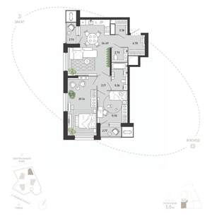 2-к квартира, вторичка, 81м2, 3/21 этаж