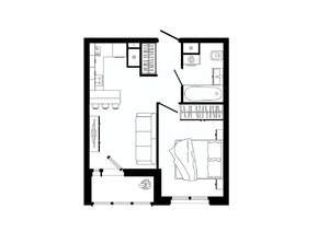 1-к квартира, строящийся дом, 38м2, 2/25 этаж