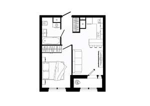 1-к квартира, строящийся дом, 38м2, 25/25 этаж