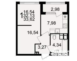 1-к квартира, вторичка, 34м2, 20/20 этаж