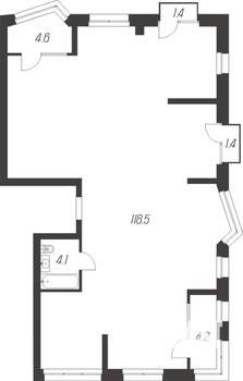 3-к квартира, строящийся дом, 134м2, 14/24 этаж