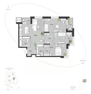 3-к квартира, вторичка, 111м2, 6/21 этаж