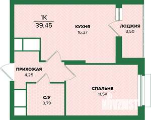 1-к квартира, вторичка, 39м2, 17/25 этаж