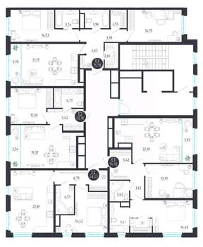 2-к квартира, строящийся дом, 76м2, 2/8 этаж