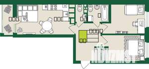 3-к квартира, строящийся дом, 57м2, 8/9 этаж