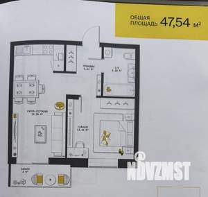 1-к квартира, вторичка, 48м2, 20/25 этаж