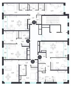 1-к квартира, строящийся дом, 45м2, 2/8 этаж