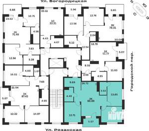 3-к квартира, вторичка, 89м2, 2/4 этаж