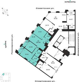 3-к квартира, вторичка, 104м2, 2/10 этаж