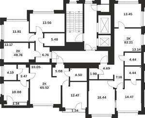 2-к квартира, вторичка, 82м2, 6/10 этаж