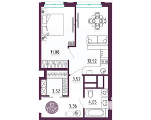 1-к квартира, вторичка, 39м2, 2/10 этаж