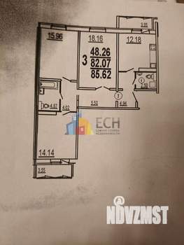 3-к квартира, вторичка, 83м2, 10/14 этаж