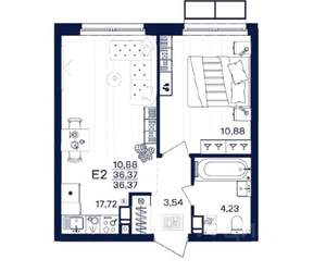 1-к квартира, вторичка, 36м2, 7/15 этаж