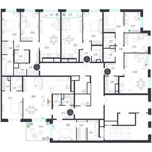 2-к квартира, строящийся дом, 79м2, 3/8 этаж