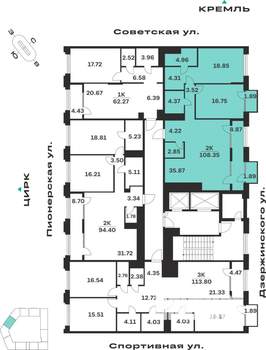 2-к квартира, вторичка, 108м2, 4/10 этаж