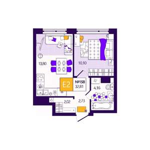 1-к квартира, вторичка, 33м2, 11/12 этаж