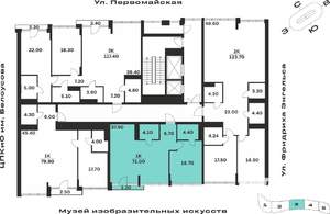 1-к квартира, вторичка, 71м2, 5/9 этаж