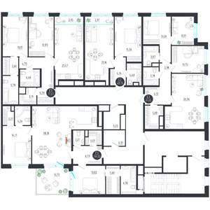 2-к квартира, строящийся дом, 110м2, 6/8 этаж