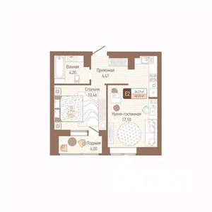 1-к квартира, вторичка, 38м2, 9/14 этаж