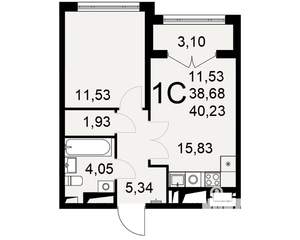 1-к квартира, вторичка, 40м2, 17/25 этаж