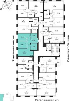 2-к квартира, вторичка, 67м2, 1/7 этаж
