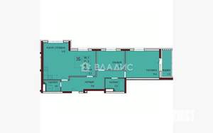 3-к квартира, вторичка, 82м2, 11/15 этаж