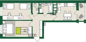 2-к квартира, строящийся дом, 59м2, 4/9 этаж
