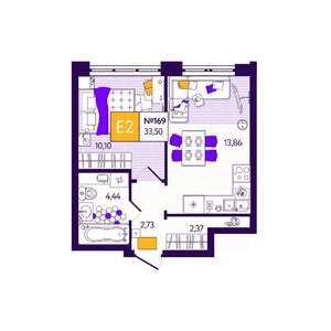 1-к квартира, вторичка, 34м2, 1/12 этаж