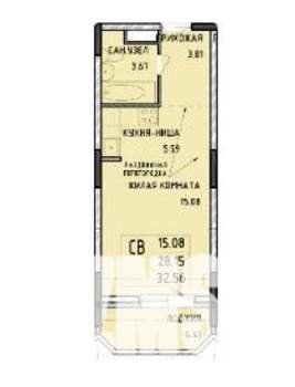 Студия квартира, вторичка, 28м2, 4/14 этаж