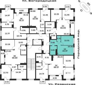 1-к квартира, вторичка, 41м2, 3/4 этаж